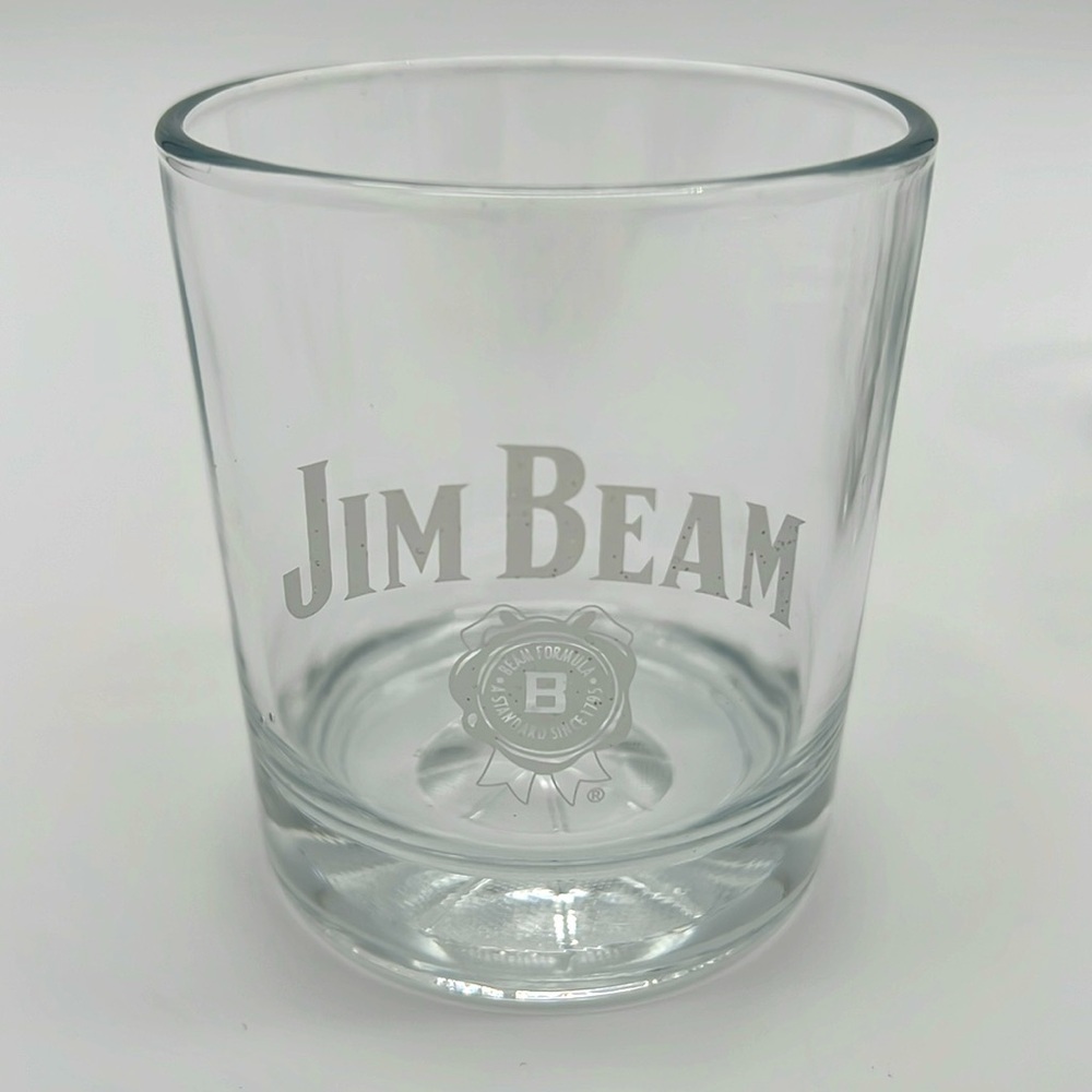 Jim Beam Bourbon Clear Rocks Glass Set with Heavy Base - Basketball & Football - Picture 2 of 8